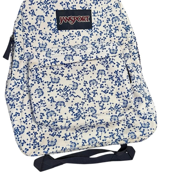 JanSport Superbreak Laptop Backpack in White Field Floral Print - Picture 3 of 6